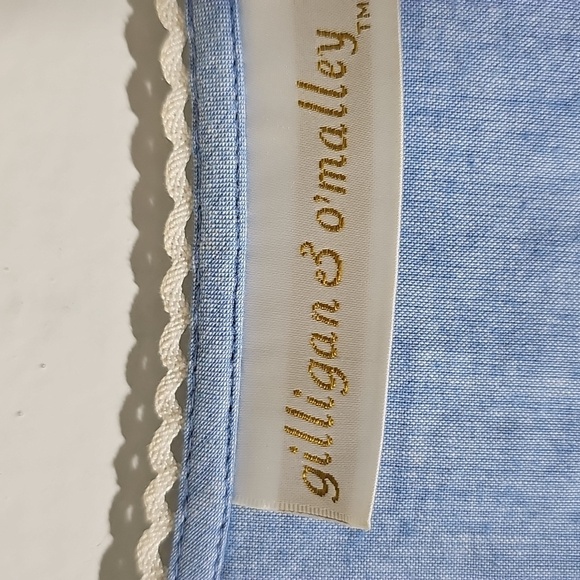 Gilligan & O'mally Button Down Robe W/ Pearl Buttons. Blue Embroidered & Lace. L - Picture 3 of 11